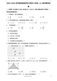 陕西省西安市交大附中2023-2024学年上学期八年级期中数学试题