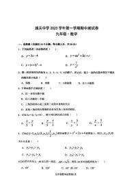 浙江省绍兴市新昌县城关中学2023-2024学年九年级上学期期中考试数学试卷