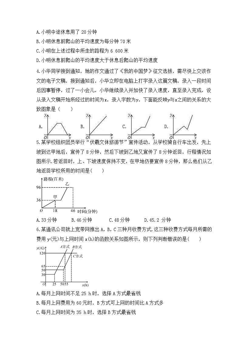 2023年苏科版数学八年级上册《6.4 用一次函数解决问题》同步练习（含答案）第2页