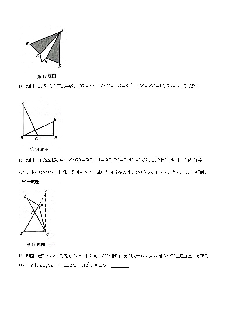 福建省福州市连江县福州一中贵安学校2023-2024学年八年级上学期期中数学试题(无答案)第3页