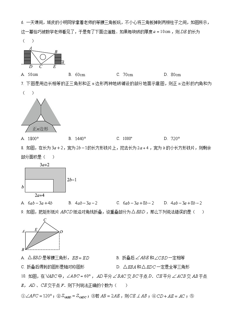 福建省厦门市双十中学2023-2024学年八年级上学期期中数学试题02