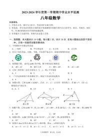 广东省韶关市新丰县2023-2024学年八年级上学期期中考试数学试题