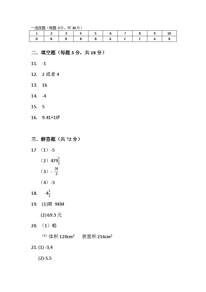 山东省威海市文登区（五四学制）2023-2024上学期期中质量检测七年级数学试卷（含答案）01