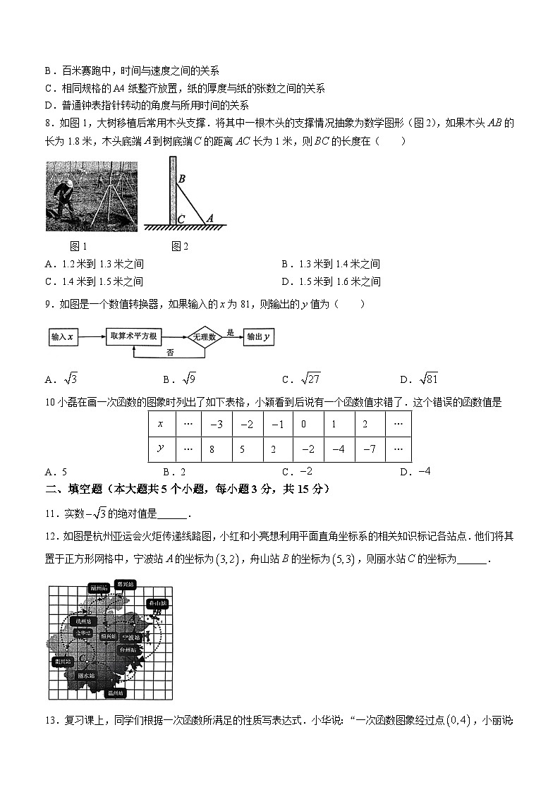 山西省晋中市榆次区2023-2023学年八年级上学期期中数学试题第2页