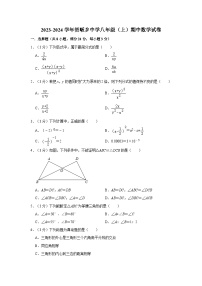 湖南省岳阳市临湘市贺畈乡中学2023—2024学年上学期八年级期中数学试卷