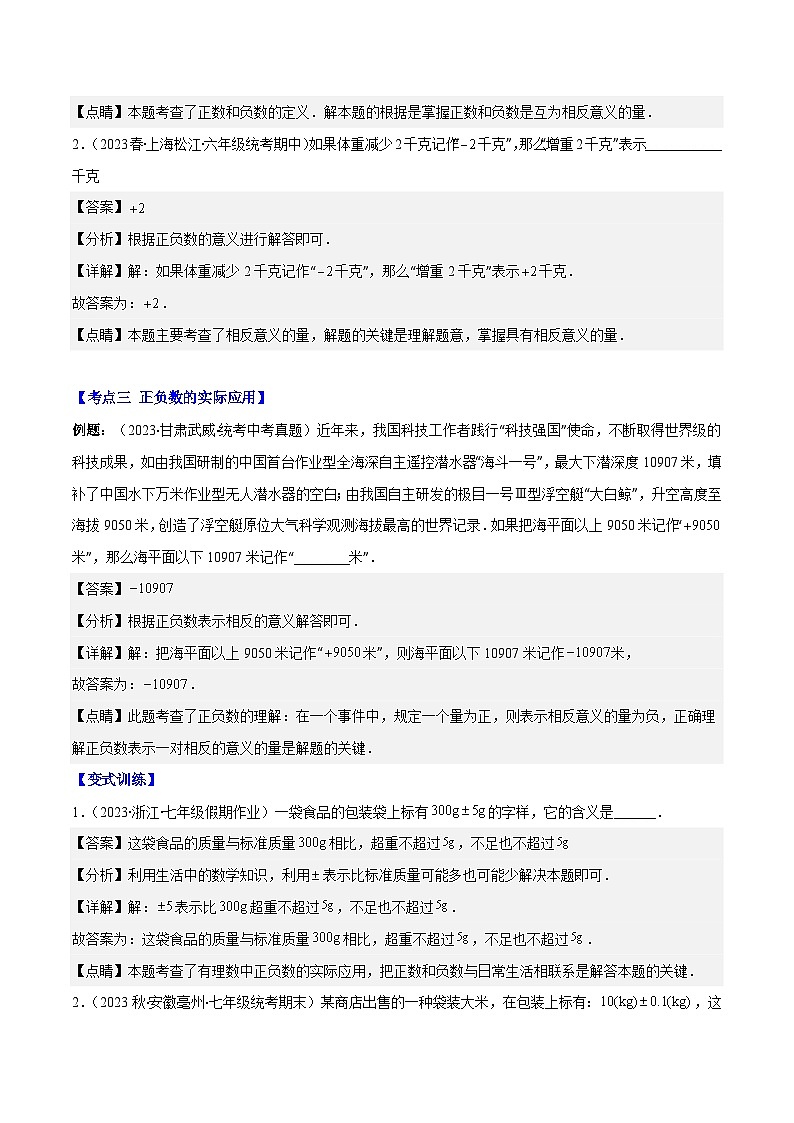 专题01 正数、负数、有理数之七大考点(解析版)第3页