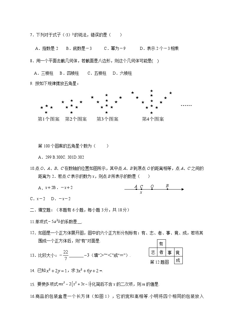 2023-2024学年福建省宁德市七年级上学期期中数学质量检测模拟试题（含解析）第2页