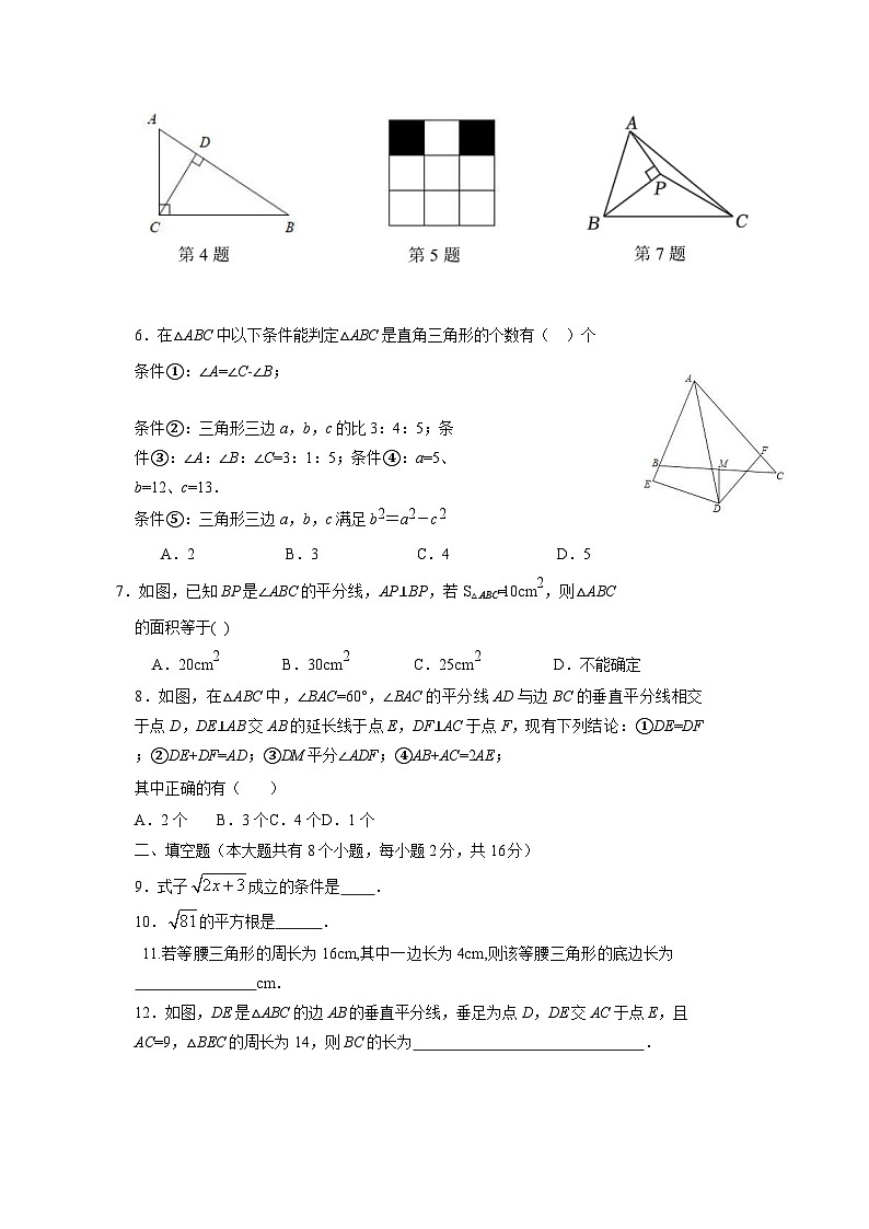 2023-2024学年江苏省苏州工业园区八年级上学期期中数学质量检测模拟试卷（含解析）第2页