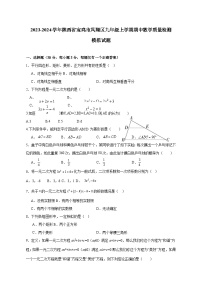 2023-2024学年陕西省宝鸡市凤翔区九年级上学期期中数学质量检测模拟试题（含解析）