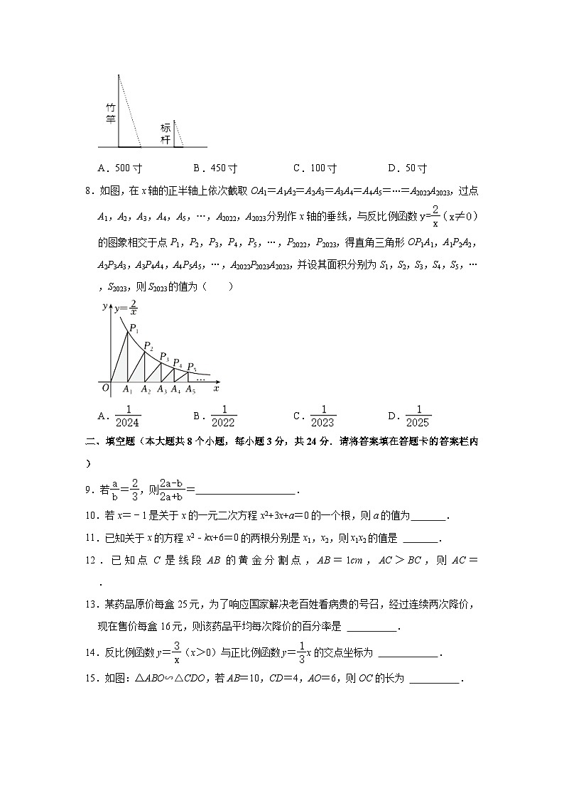 2023-2024学年湖南省永州市九年级（上）期中数学试卷（含解析）第2页