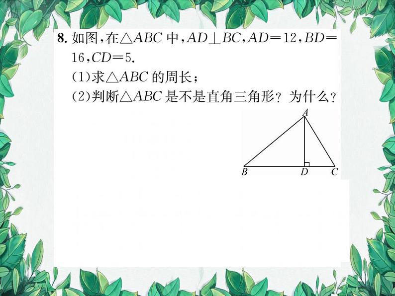 14.1.2 直角三角形的判定 华东师大版八年级数学上册习题课件07