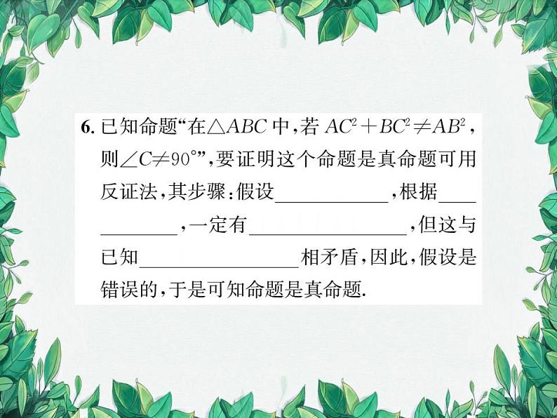 14.1.3 反证法 华东师大版八年级数学上册习题课件第7页