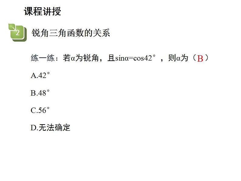 24.3.1 锐角三角函数第1课时锐角三角函数 华师大版数学九年级上册教学课件08