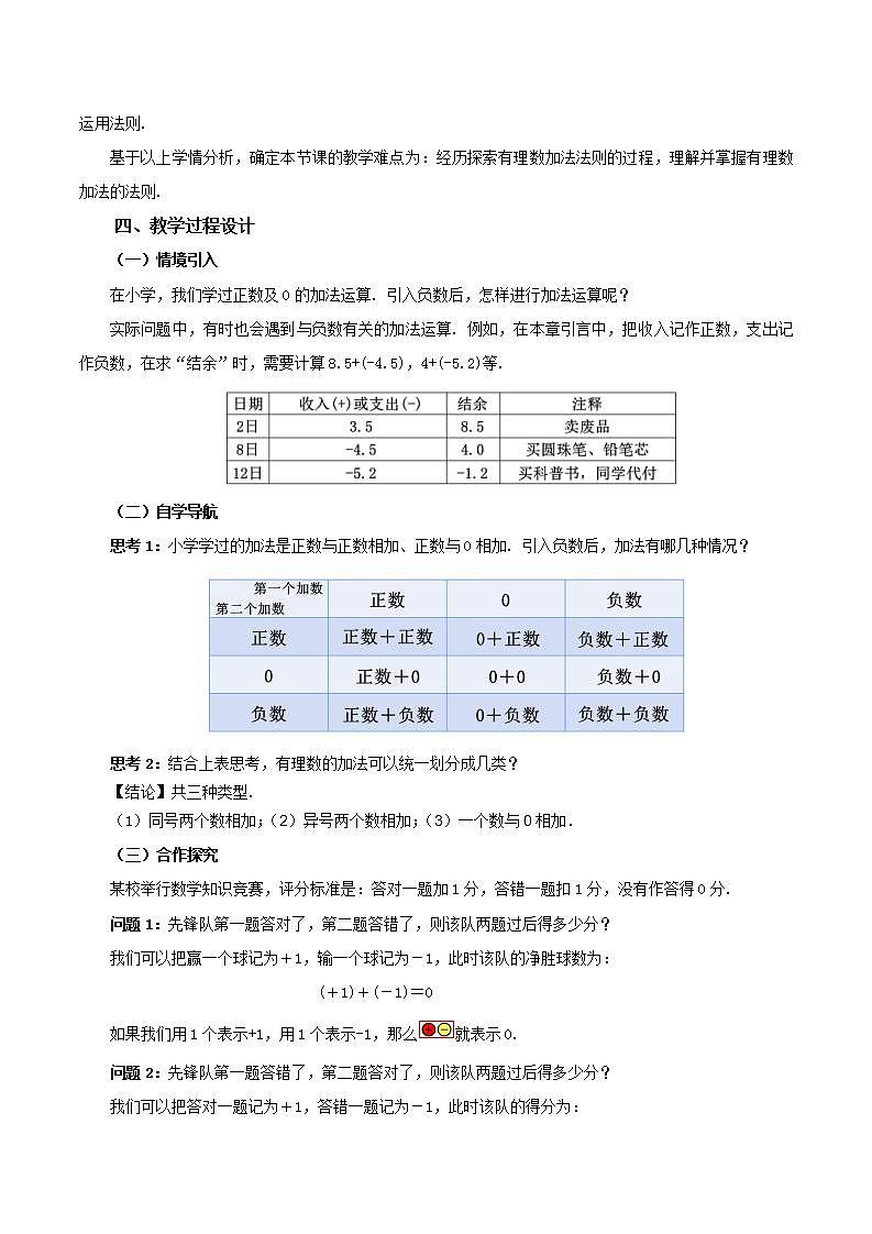 1.3.1 有理数的加法（第一课时）（教学设计）-2023-2024学年七年级数学上册同步精品备课（课件+教学设计+导学案）（人教版）02