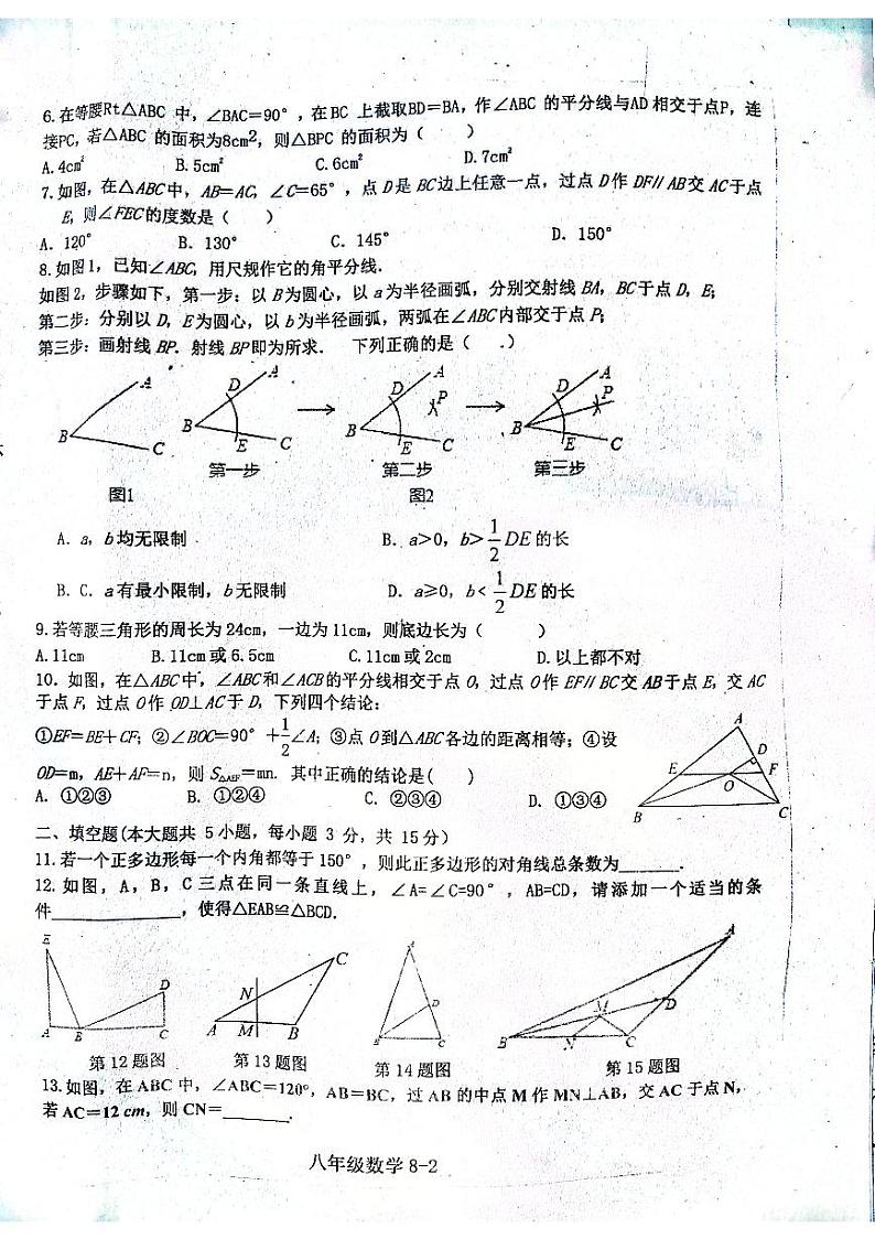 河南省信阳市淮滨县2023-2024学年八年级上学期11月期中数学试题02