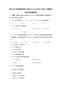 浙江省宁波市镇海区蛟川书院2023—-2024学年七年级上学期期中数学试卷