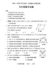 山东省枣庄市峄城区2023—2024学年 九年级上学期数学期中质量检测试卷