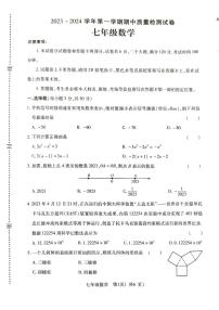 河南省平顶山市叶县2023-2024学年七年级上学期11月期中数学试题