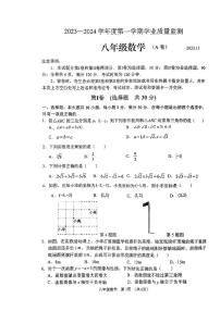 山东省枣庄市山亭区2023-2024学年上学期期中考试八年级数学试卷