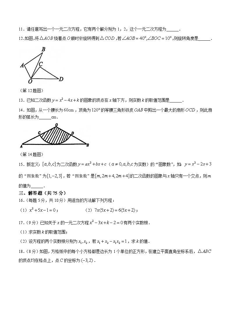 河南省安阳市五中教育集团2023-2024学年九年级上学期期中数学试题03