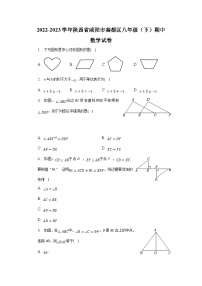 陕西省咸阳市秦都区2022-2023学年八年级下学期期中考试数学试卷(含解析)