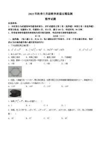 四川省绵阳市江油市2023-2024学年八年级上学期期中考试数学试题