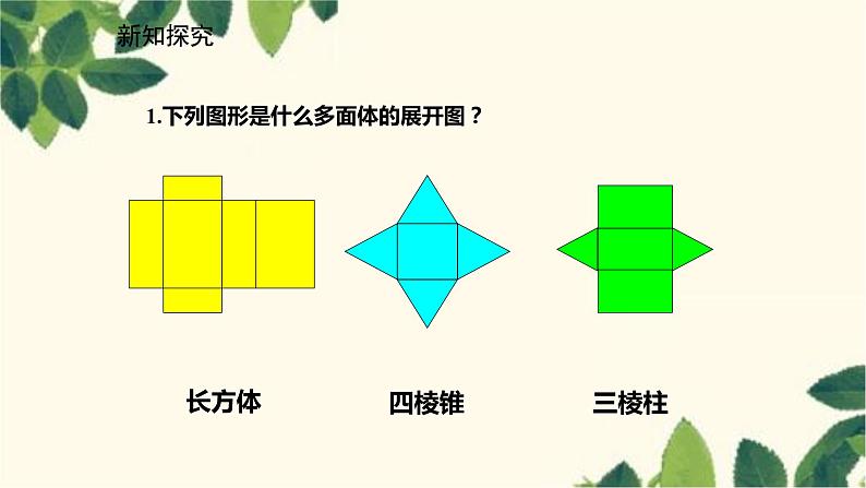 北师大版数学七年级上册 1.2.2柱体与锥体的展开与折叠课件第6页