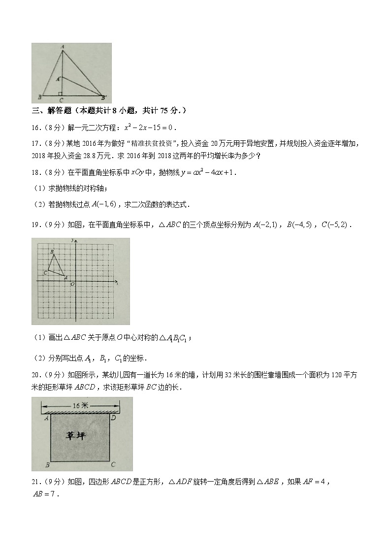 广东省韶关乐昌市2023-2024学年九年级上学期期中数学试题第3页