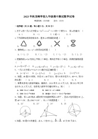 广东省惠州市茂峰学校2023-2024学年九年级上学期期中测试数学试卷