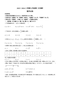 安徽省蚌埠市怀远县2023-2024学年九年级上学期期中数学试题