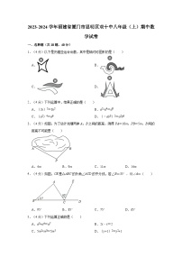 2023-2024学年福建省厦门市思明区双十中八年级（上）期中数学试卷（含解析）