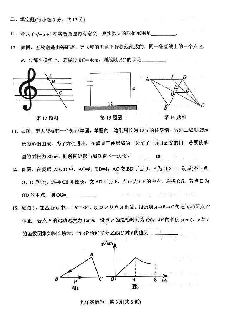 河南省南阳市卧龙区2023-—2024学年九年级上学期11月期中数学试题03