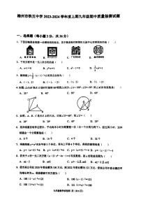 广西柳州市铁五中学2023-—2024学年上学期九年级期中数学试卷