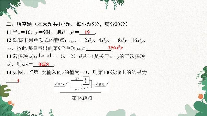 人教版数学七年级上册 第二章 综合测试课件第7页