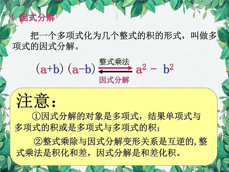 华师大版数学八年级上册 12.5因式分解课件03