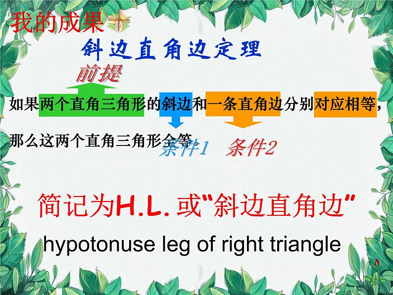 华师大版数学八年级上册 13.2.6斜边直角边课件06