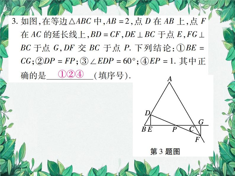 华师大版数学八年级上册 期末专题二与全等有关的多结论问题课件第4页