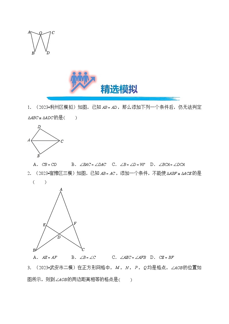 专题19 全等三角形（真题演练、精选模拟）--2024年中考数学一轮复习（全国通用）第3页