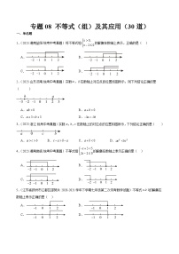 专题08 不等式（组）及其应用（共30道）-2023年中考数学真题分项汇编（全国通用）