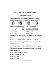 2023-2024河南省洛阳市洛龙区九上期中数学试卷及答案