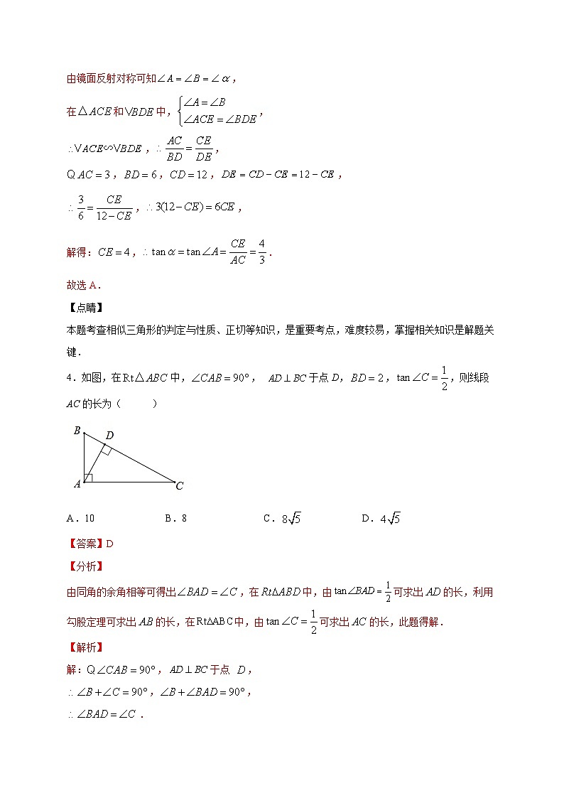 北师大版九年级数学下册 期中测试02（原卷版）+解析卷03