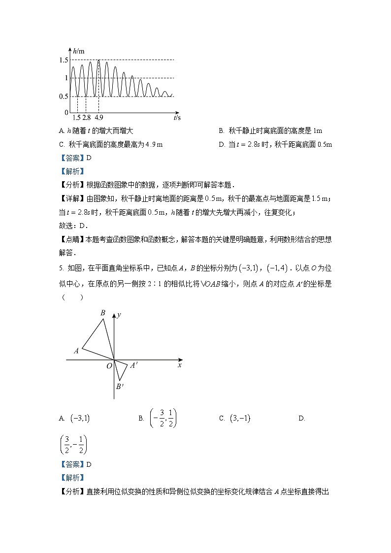 九年级下学期3月月考数学试题（解析版）第3页