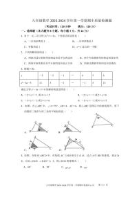 山东省青岛市崂山区第四中学2023-2024学年九年级上学期期中数学试题