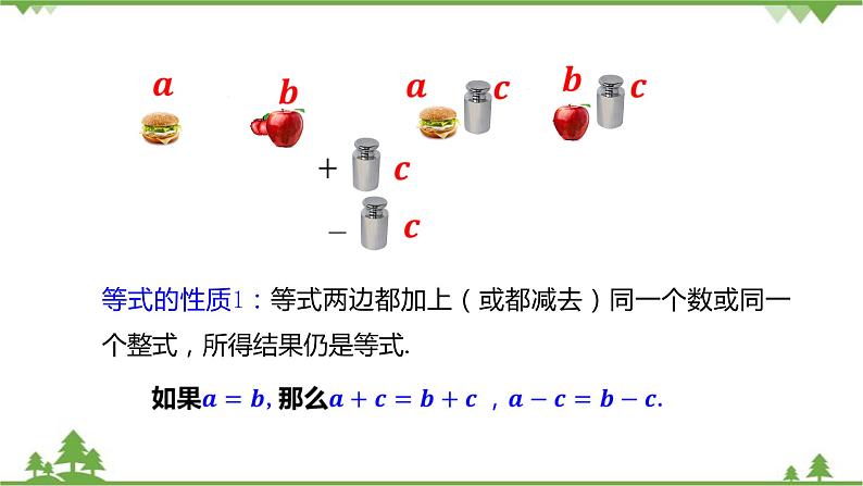 华师大版数学七年级下册 6.2.1等式的性质与方程的简单变形（第1课时等式的性质）课件06