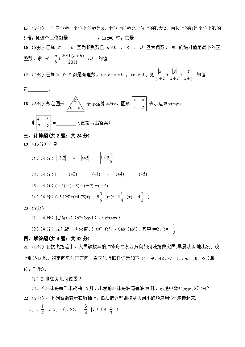 湖南省邵阳市洞口县茶场管理区2023-2024学年七年级上学期期中复习数学试题第3页