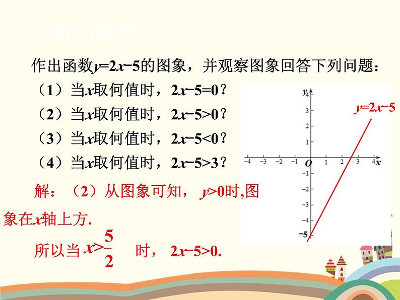 北师大版数学八年级下册 2.5  一元一次不等式与一次函数 课件第5页