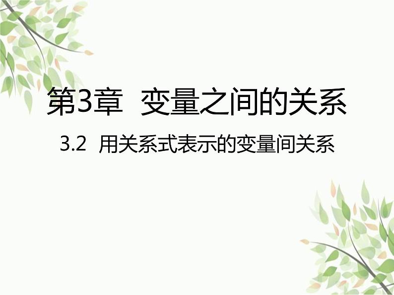 北师大版数学七年级下册 3.2  用关系式表示的变量间关系-课件01