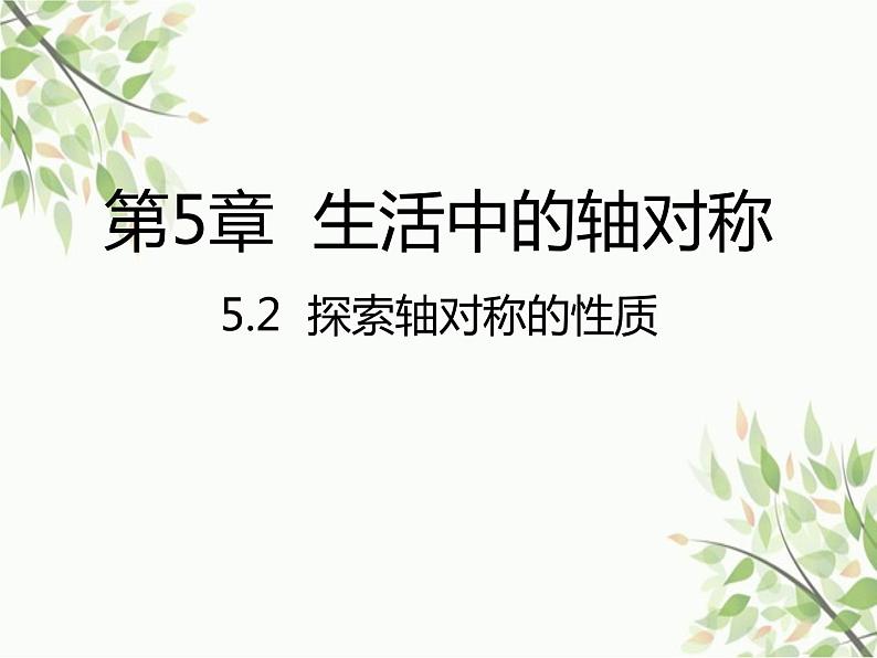 北师大版数学七年级下册 5.2  探索轴对称的性质-课件第1页