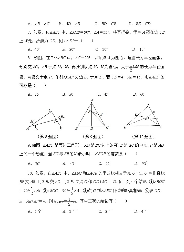 山东省济宁市金乡县2023-2024学年八年级上学期期中考试数学试题第2页