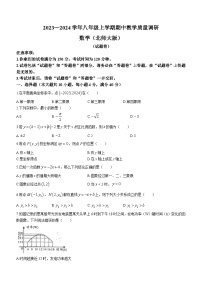 安徽省宿州市砀山县2023-2024学年八年级上学期期中数学试题